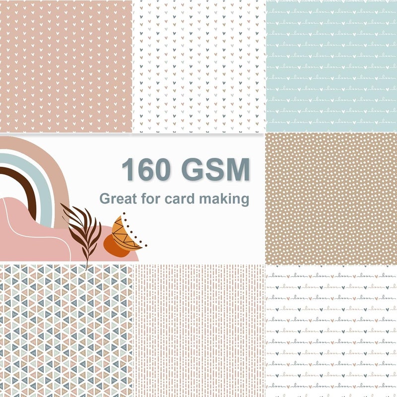 Naszonus 28 Sheet Boho Scrapbook Paper, 12"X12" Inch Scrapbook Papers, 90 lb/160 gsm Scrapbook Paper Double-Side Print (BOHO 2) - Image 3